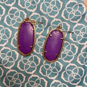 Kendra Scott Elle Gold Drop Earrings in Purple